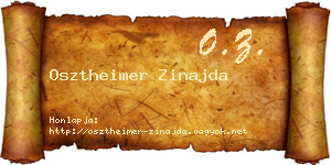 Osztheimer Zinajda névjegykártya